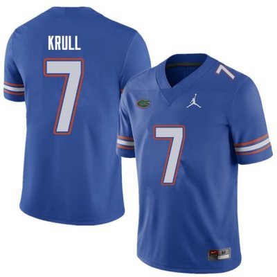 Men's Florida Gators #7 Lucas Krull NCAA Jordan Brand Royal Authentic Stitched College Football Jersey FUC0862EA